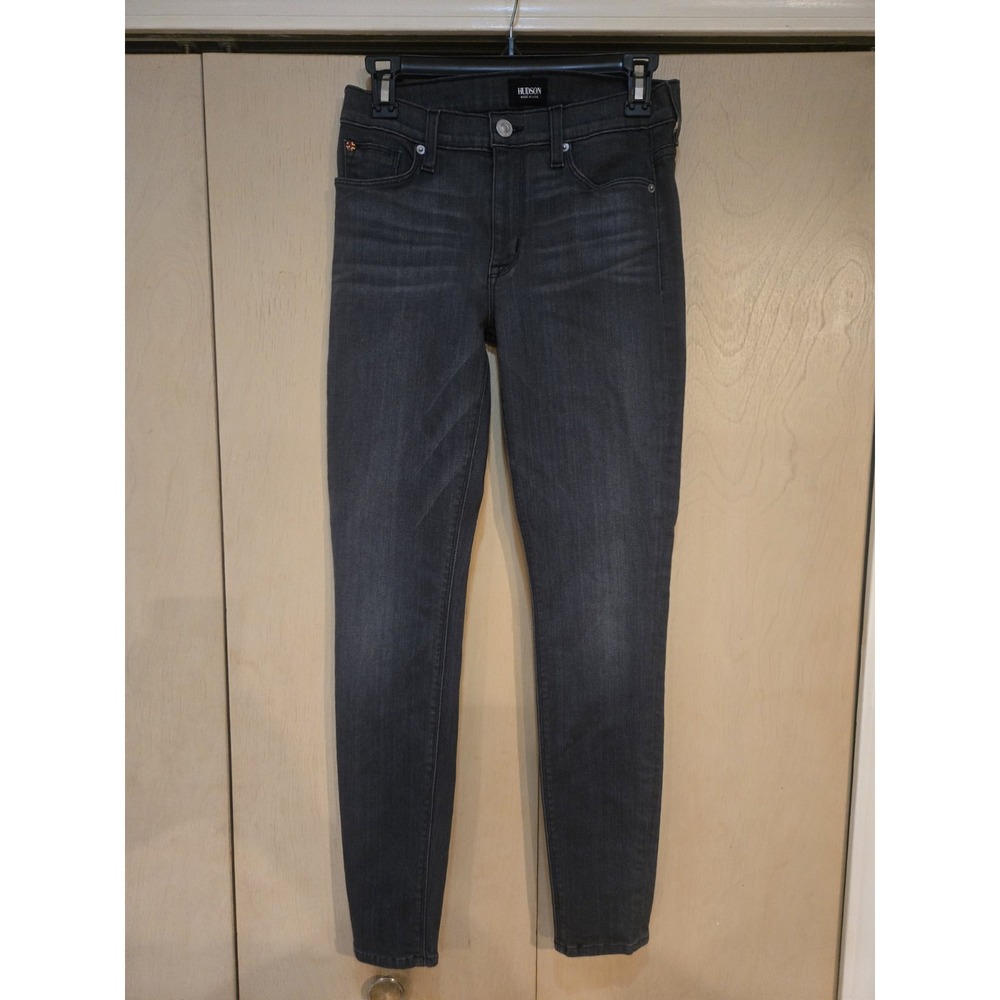 Hudson Nico Super Skinny Midrise Jeans Womens 27 Ally Shade Gray Stretch USA